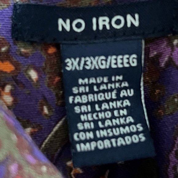 Chaps Deep Purple Design Print Blouse Size 3X - Picture 3 of 6